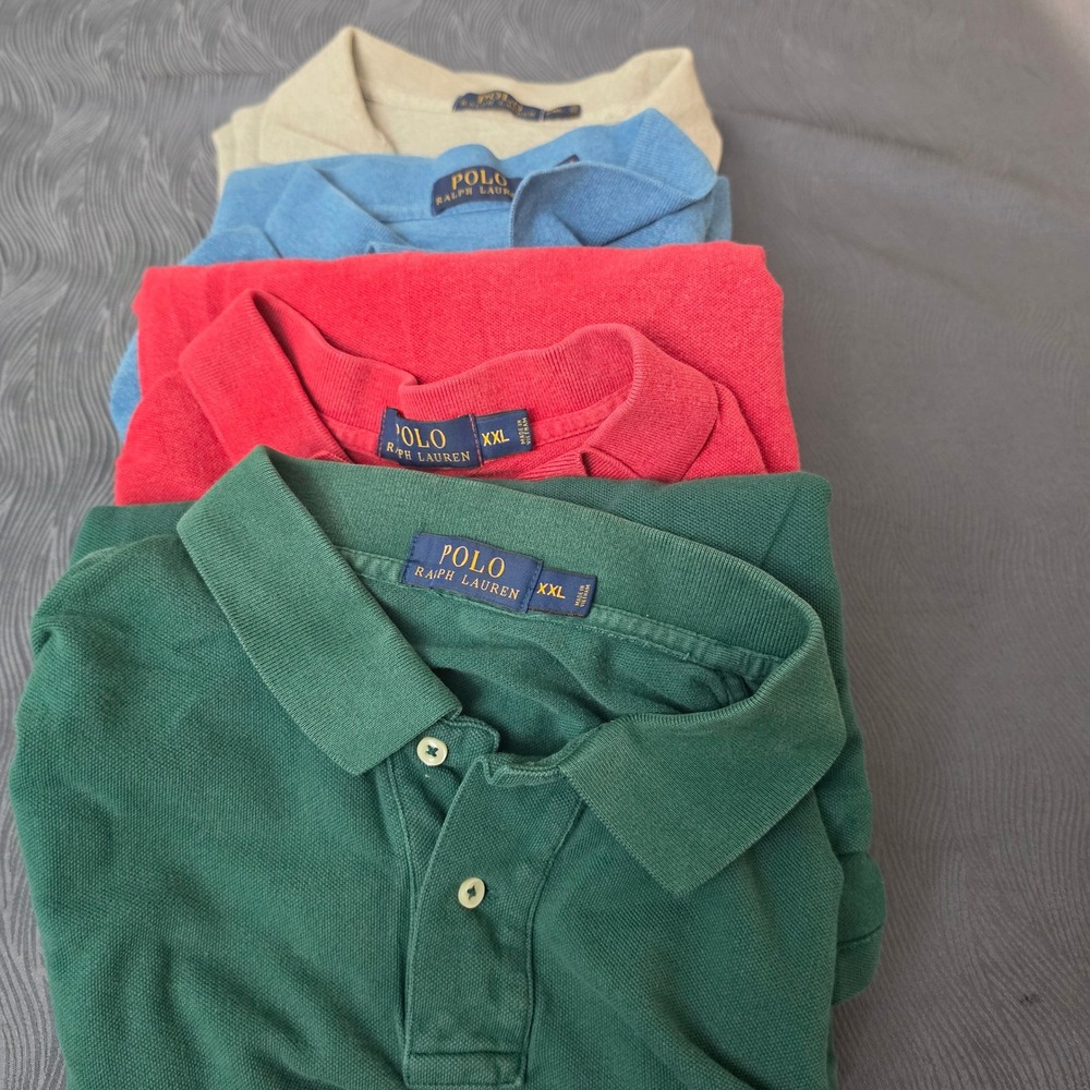 Polo Ralph Lauren Polo Shirts Mens XXL Multicolor Lot of 4 Long Sleeve Pique